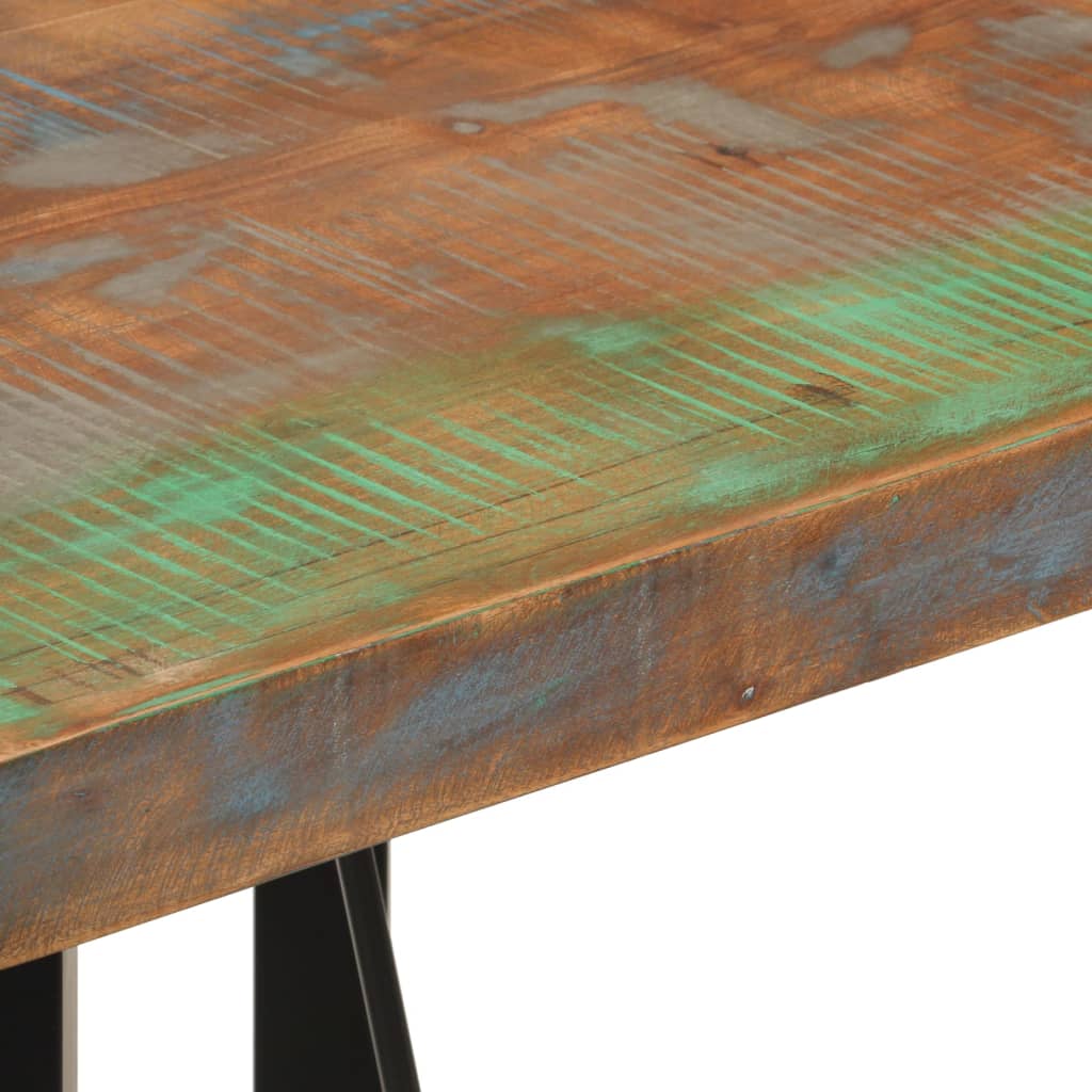 vidaXL Baaripöytä 55x55x107 cm kierrätetty täyspuu ja rauta