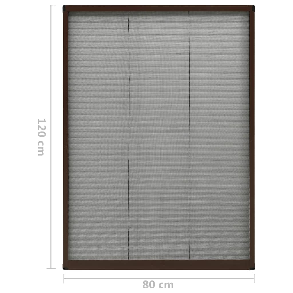 vidaXL Laskostettu hyönteisverkko ikkunaan 80x120 cm alumiini ruskea