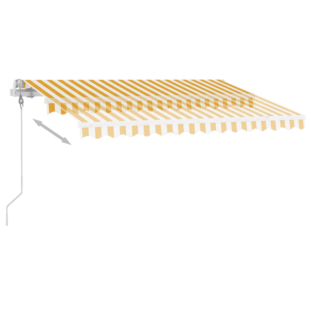 vidaXL Sisäänkelattava markiisi LED/tuulisensori 350x250cm keltavalk.