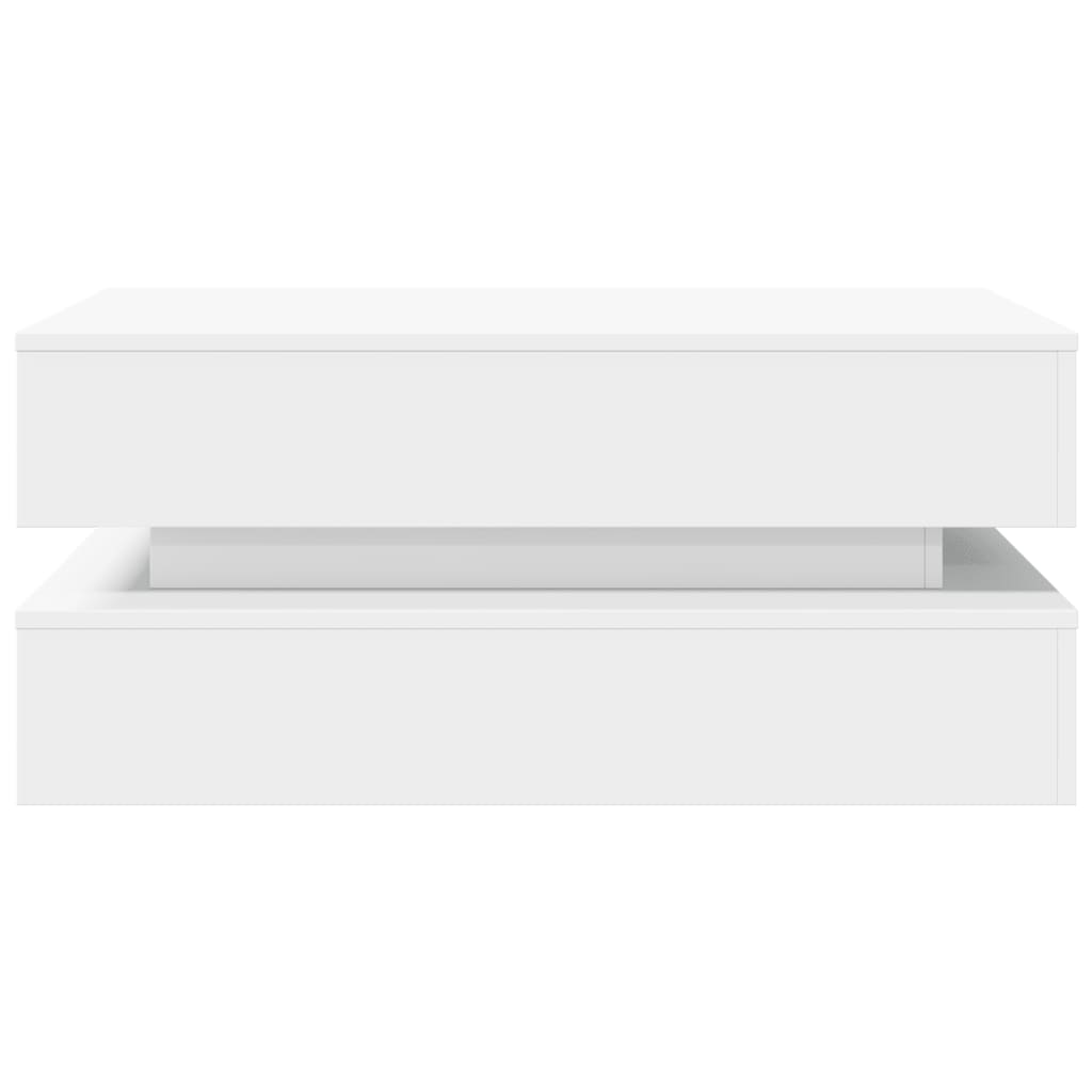 vidaXL Sohvapöytä LED-valoilla valkoinen 90x50x40 cm