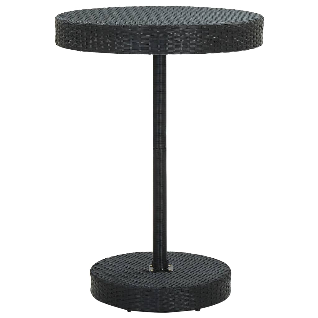 vidaXL Puutarhapöytä musta 75,5x106 cm polyrottinki