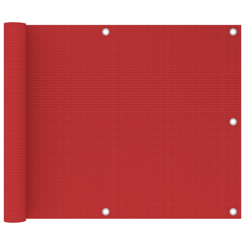 vidaXL Parvekkeen suoja punainen 75x600 cm HDPE