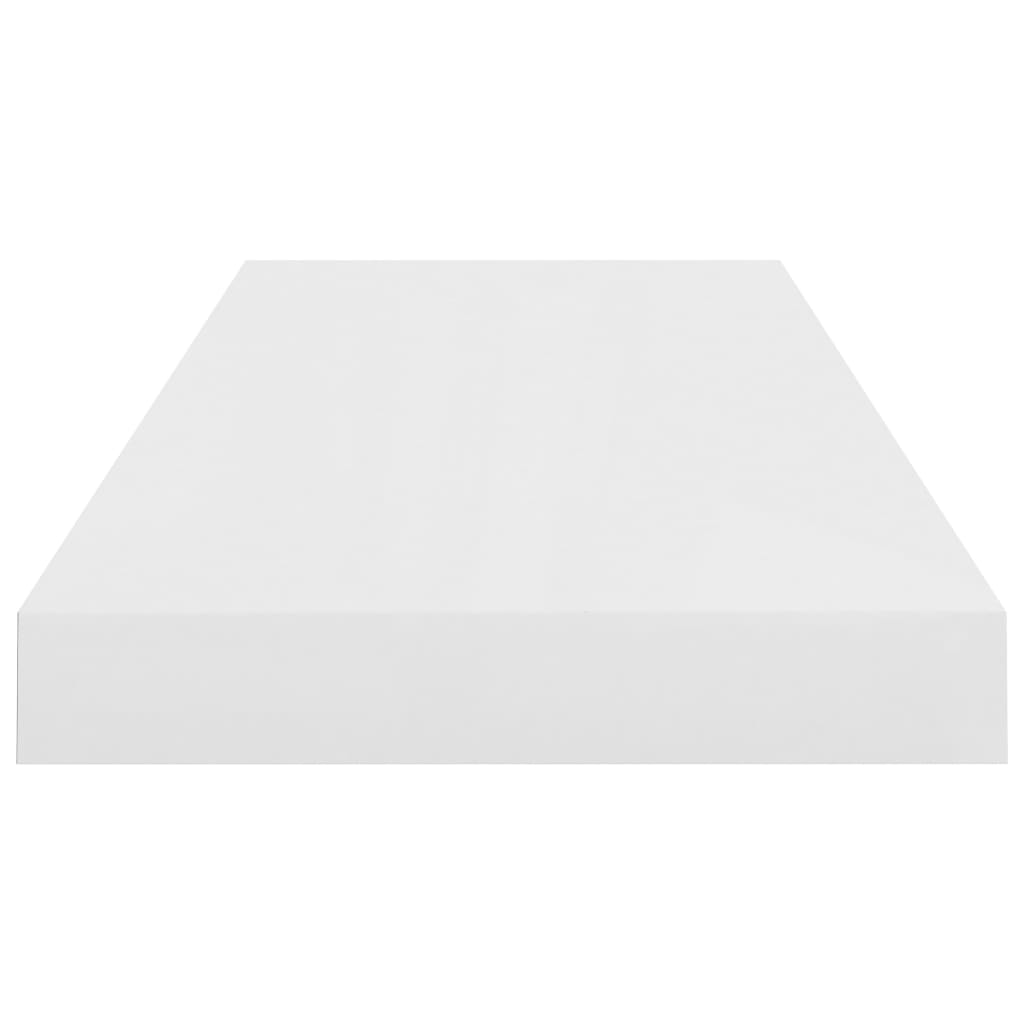 vidaXL Kelluva seinähylly korkeakiilto valkoinen 60x23,5x3,8 cm MDF