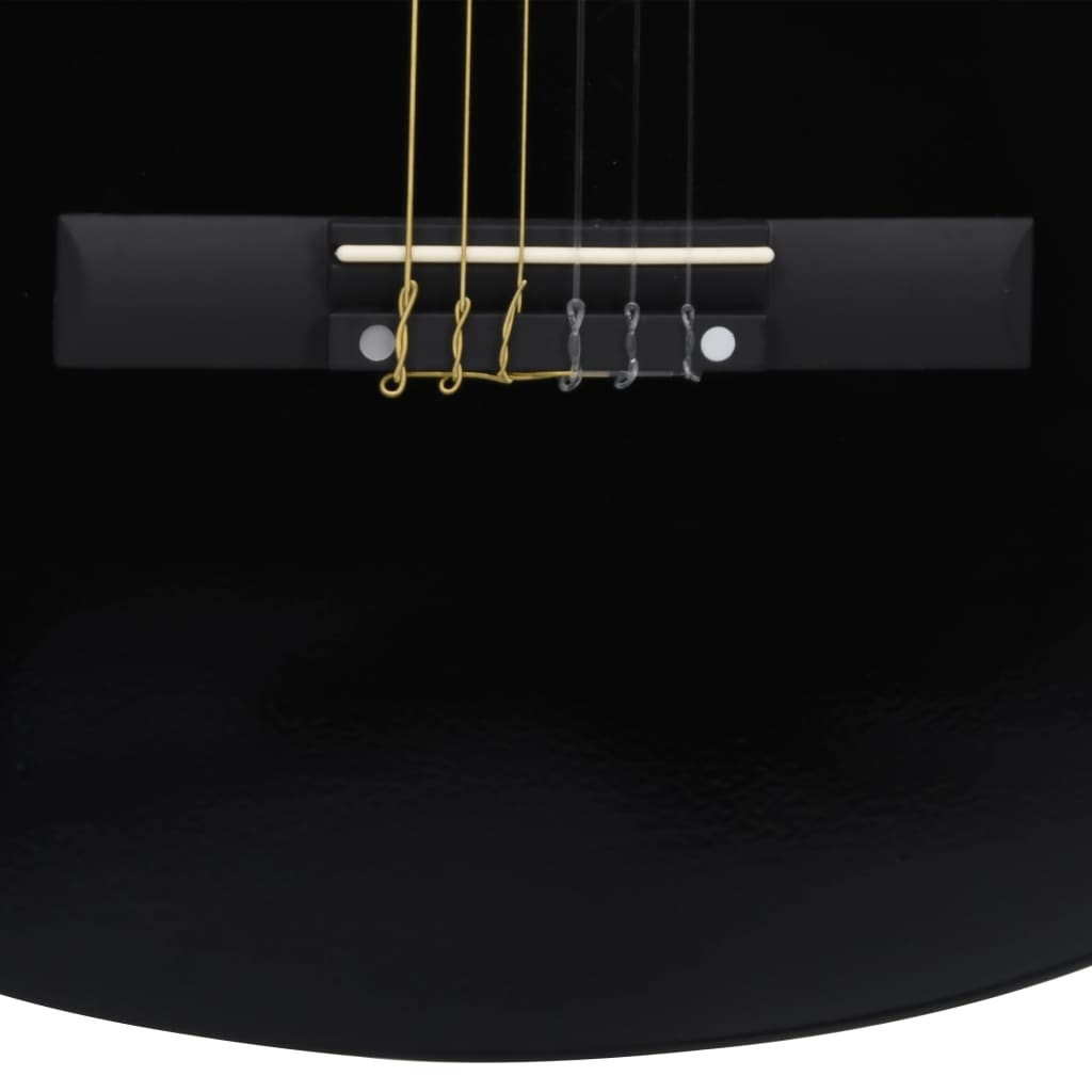vidaXL 12-osainen Perinteinen cutaway-kitarasetti 6-kielinen musta 38"