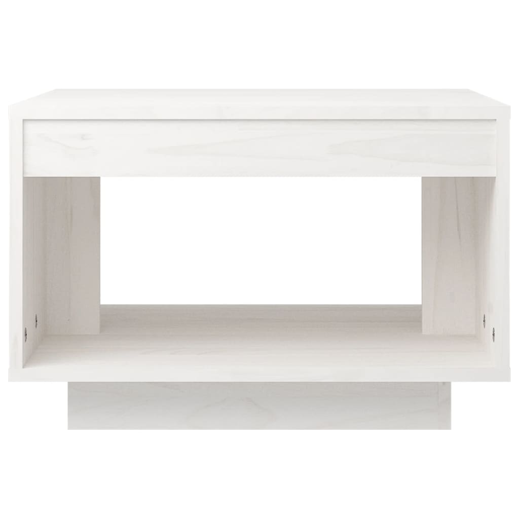 vidaXL Sohvapöytä valkoinen 50x50x33,5 cm täysi mänty
