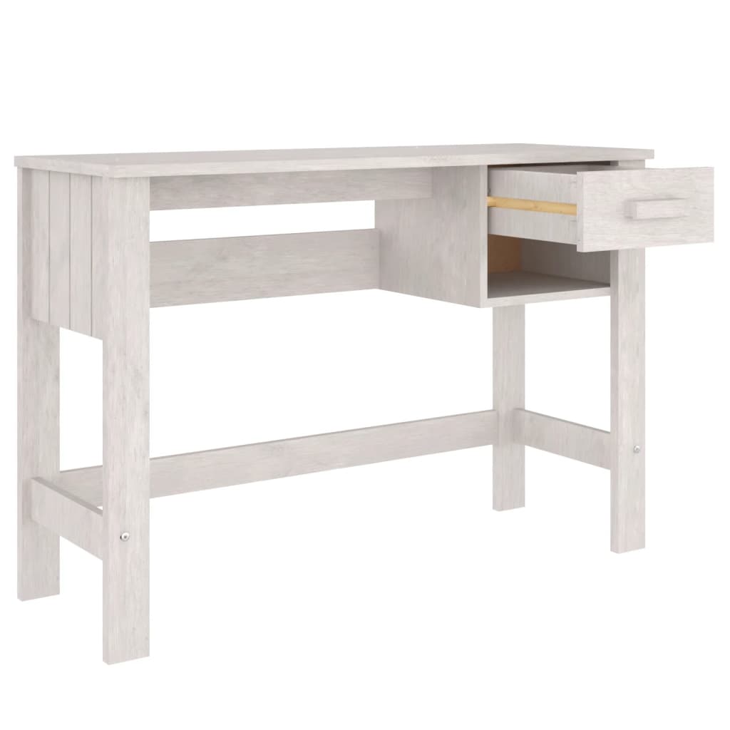 vidaXL Pöytä HAMAR valkoinen 110x40x75 cm täysi mänty