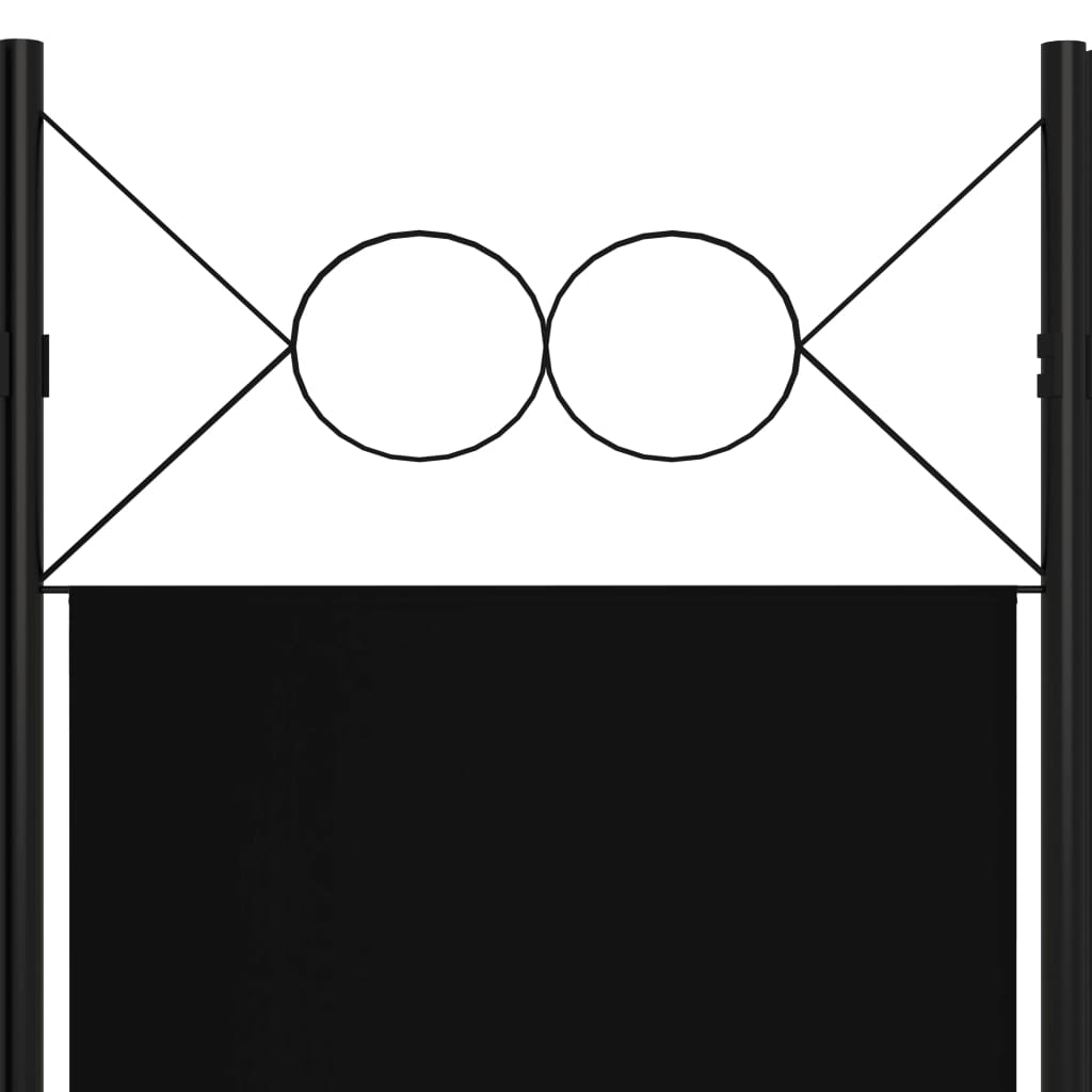 vidaXL 3-Paneelinen tilanjakaja 120x180 cm musta