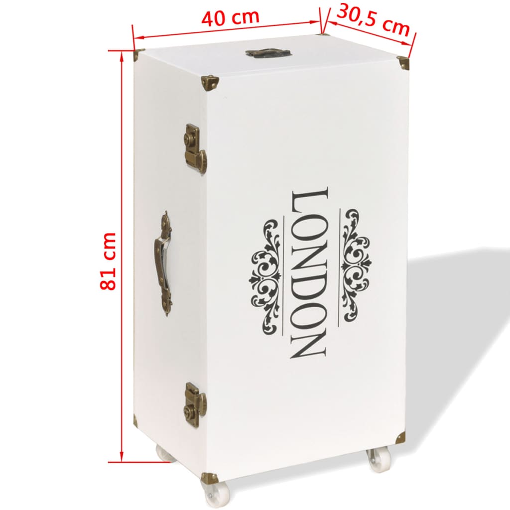vidaXL Sivukaappi matkalaukku 40x30.5x81 cm Valkoinen
