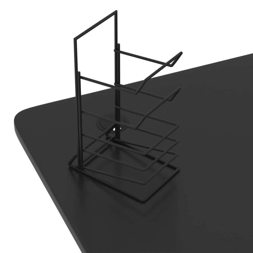 vidaXL Pelipöytä Y-muotoisilla jaloilla musta 110x60x75 cm