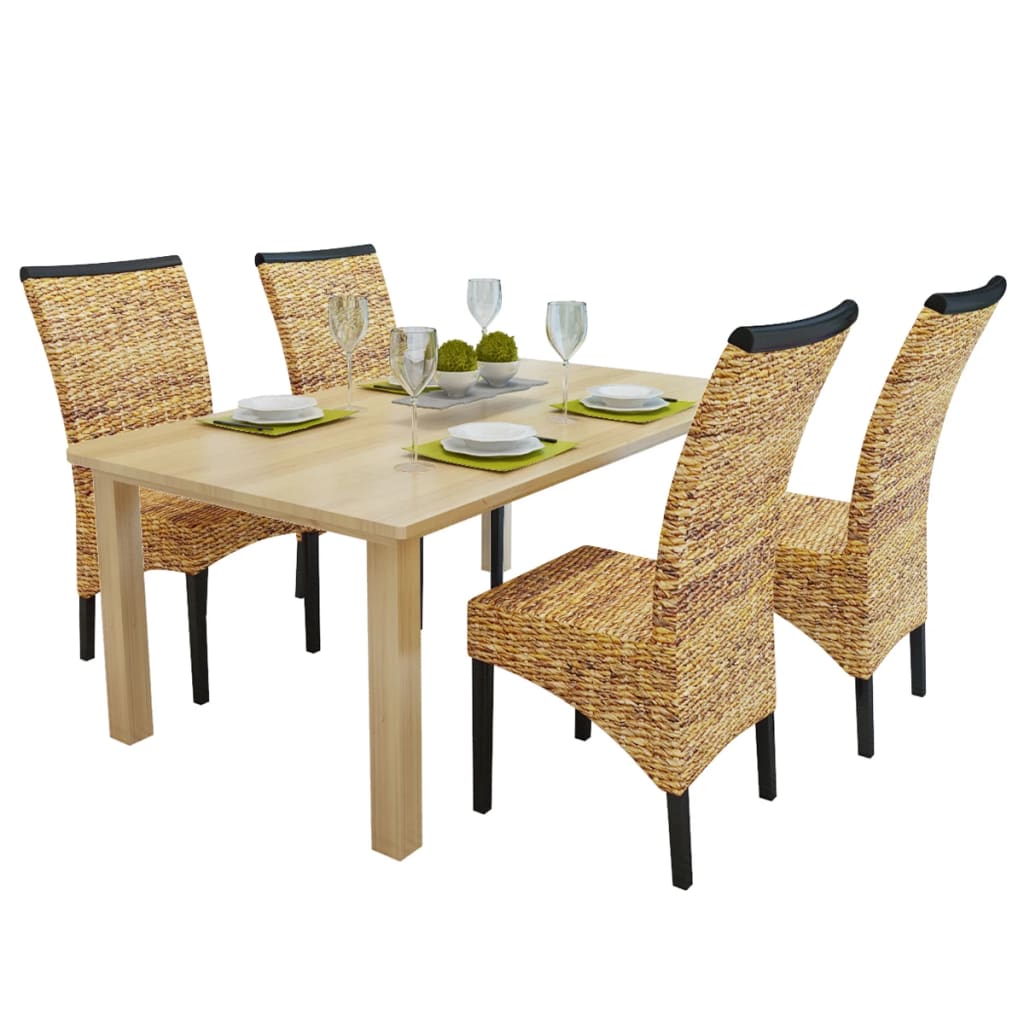 vidaXL Ruokapöydän tuolit 4 kpl manilahamppu ja täysi mangopuu