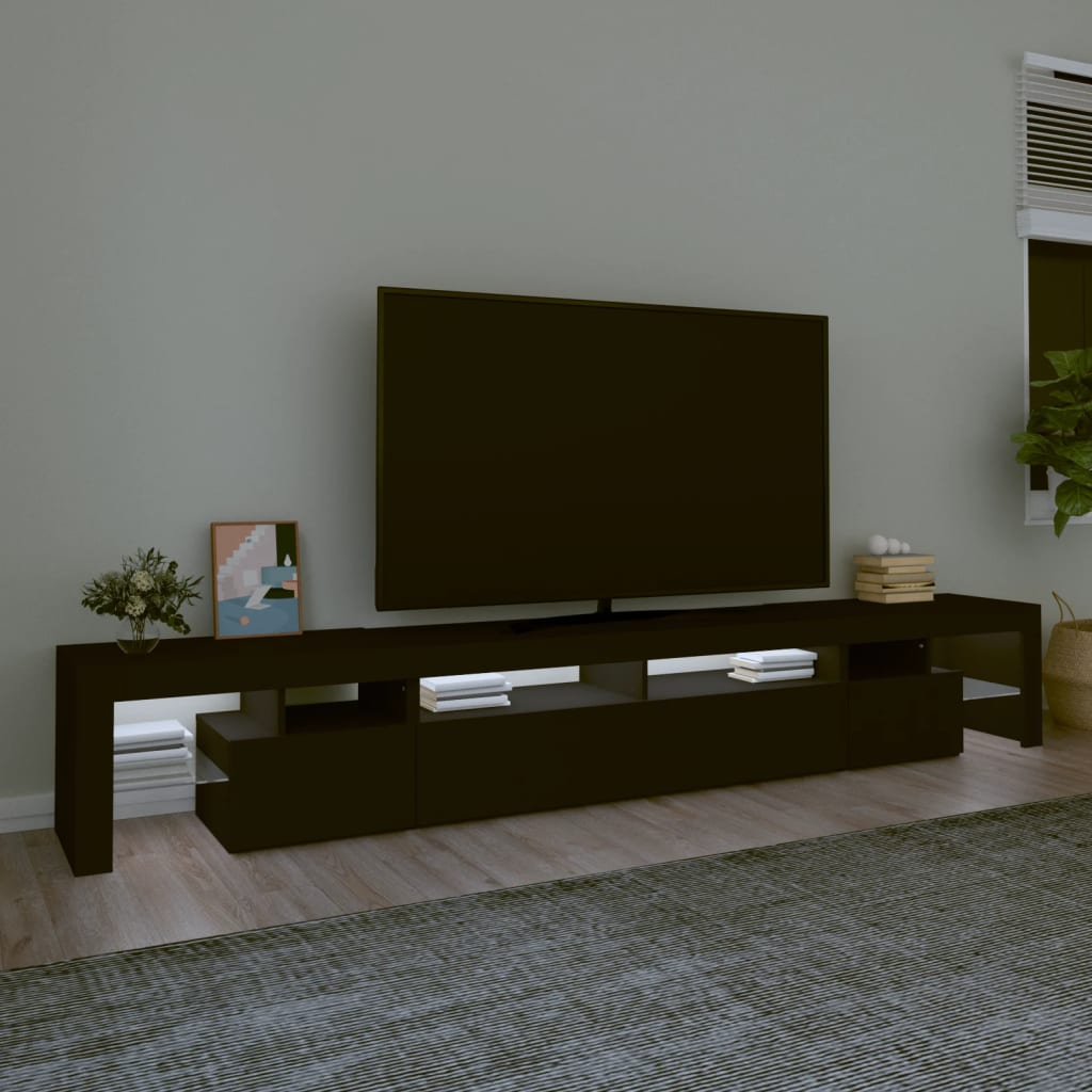 vidaXL TV-taso LED-valoilla musta 260x36,5x40 cm