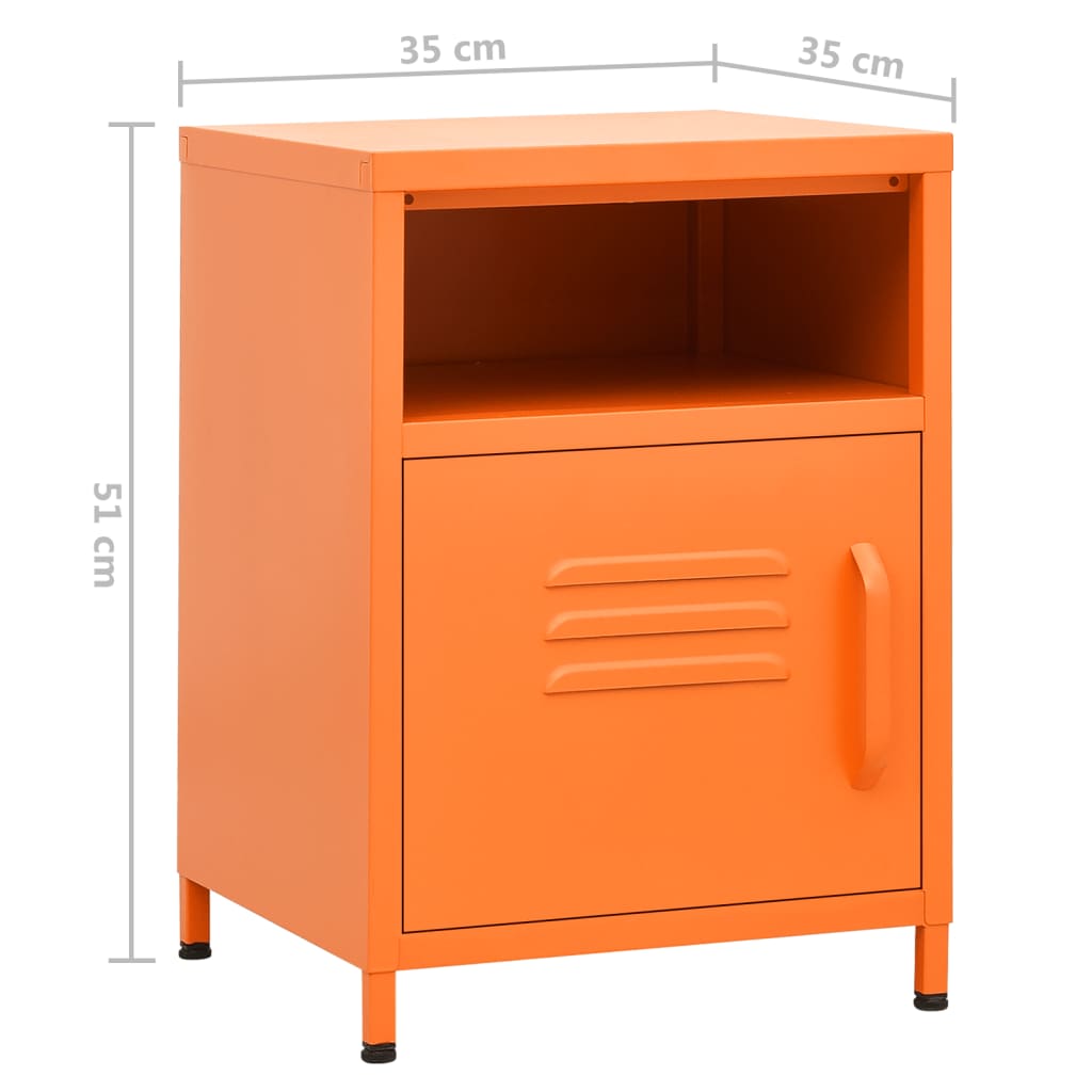 vidaXL Yöpöytä oranssi 35x35x51 cm teräs