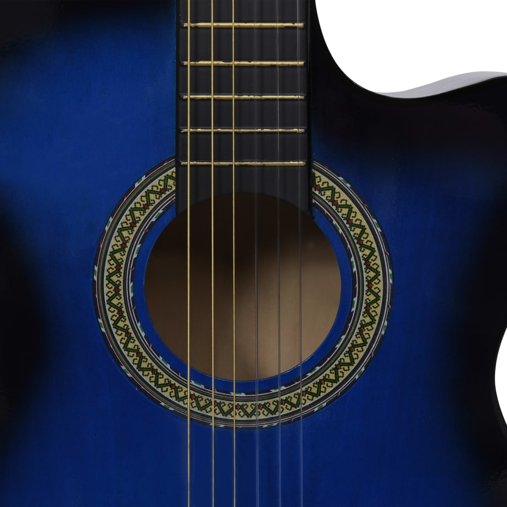 vidaXL Akustinen cutaway-kitara taajuuskorjaimella 6-kielinen sininen
