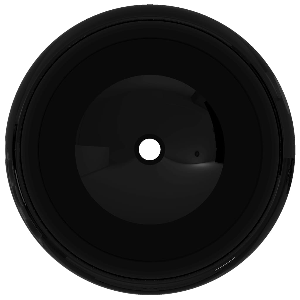 vidaXL Keraaminen pesuallas pyöreä musta 40x15 cm