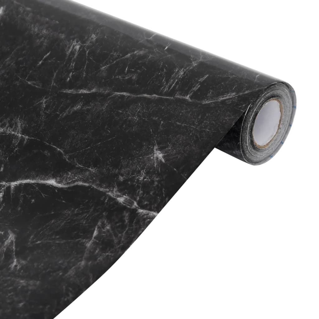 vidaXL Itsekiinnittyvä kalustetarra marmori musta 90x500 cm PVC