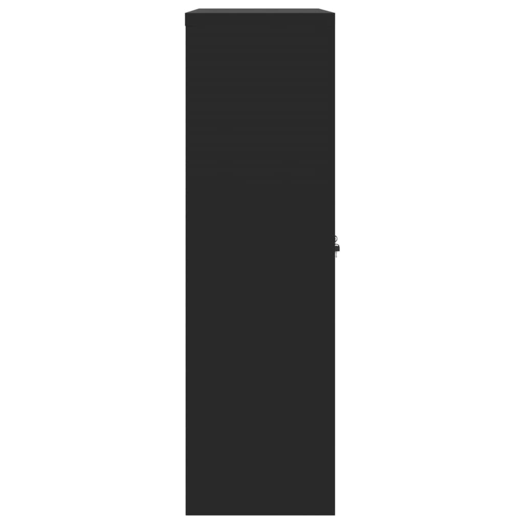 vidaXL Arkistokaappi musta 90x40x140 cm teräs