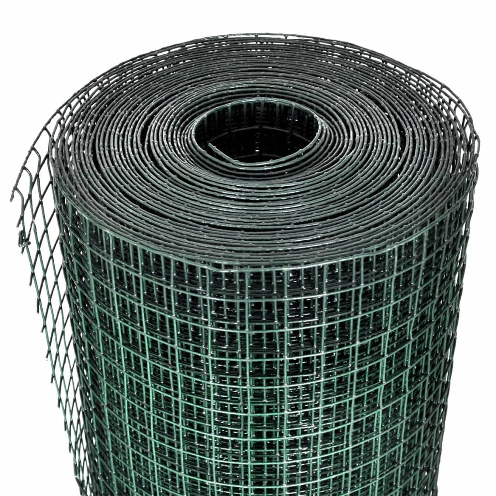 vidaXL Kanaverkko galvanoitu PVC pinnoitteella 25x1 m vihreä