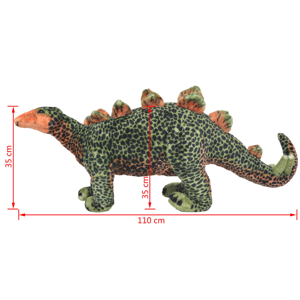 vidaXL Seisova leludinosaurus Stegosaurus XXL plyysi vihreä ja oranssi