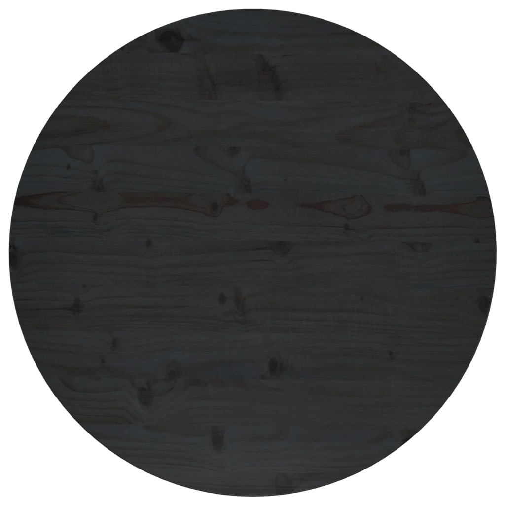 vidaXL Pöytälevy musta Ø70x2,5 cm täysi mänty
