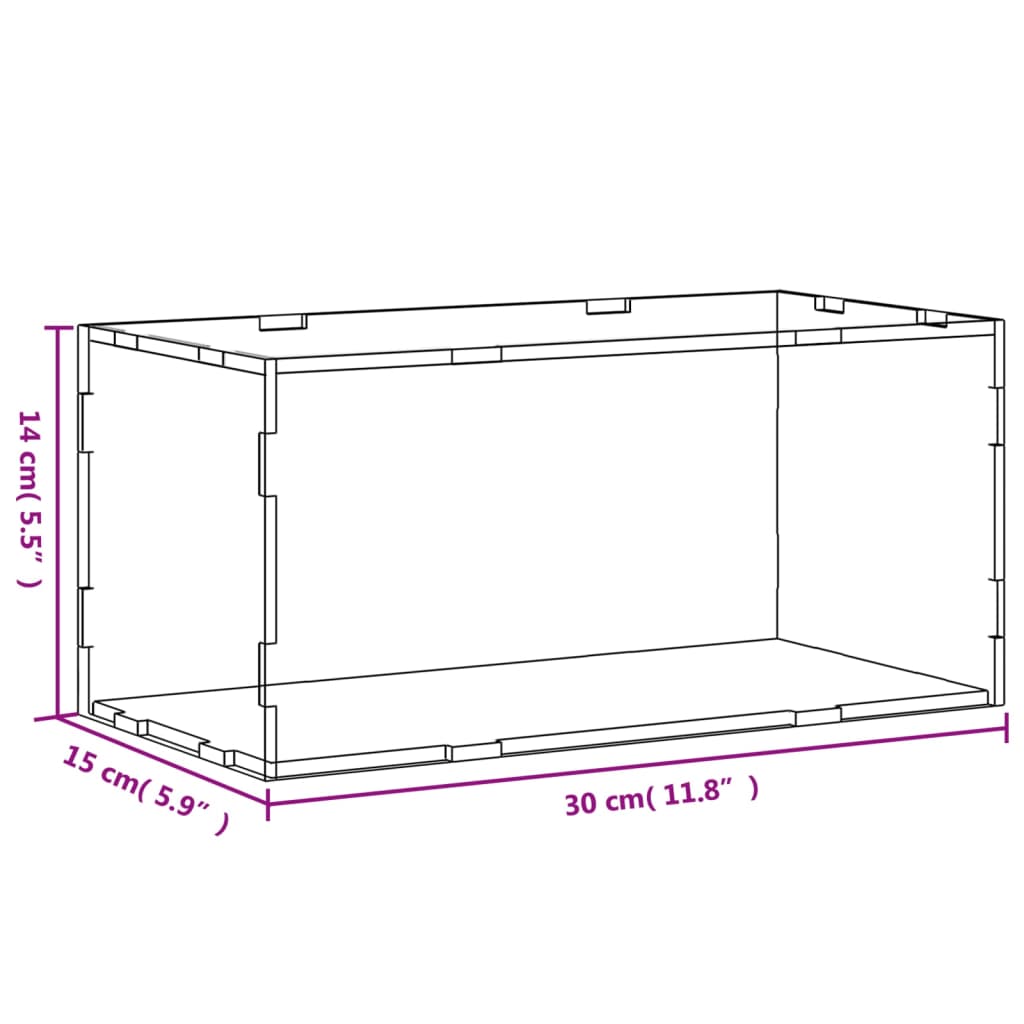 vidaXL Esittelylaatikko läpinäkyvä 30x15x14 cm akryyli