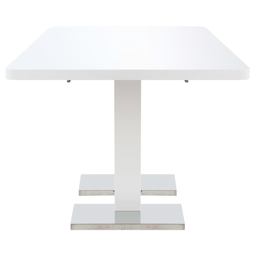 vidaXL Jatkettava ruokapöytä korkeakiilto valkoinen 180x90x76 cm MDF