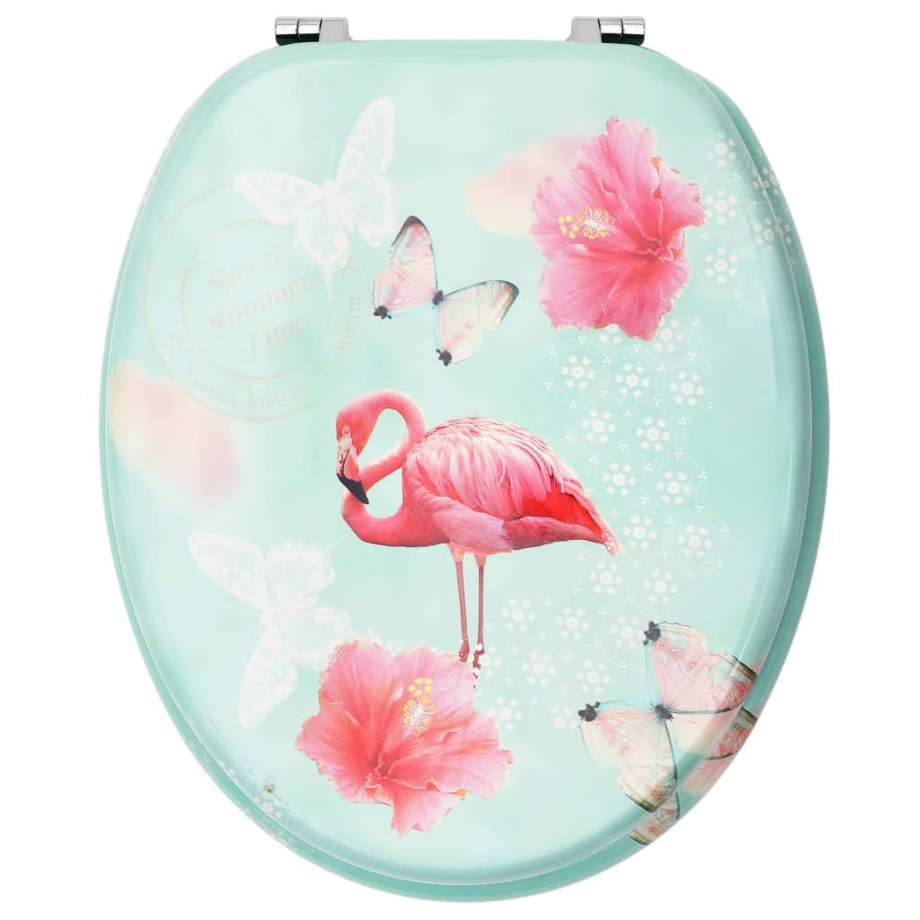 vidaXL WC-istuin kannella MDF flamingokuosi