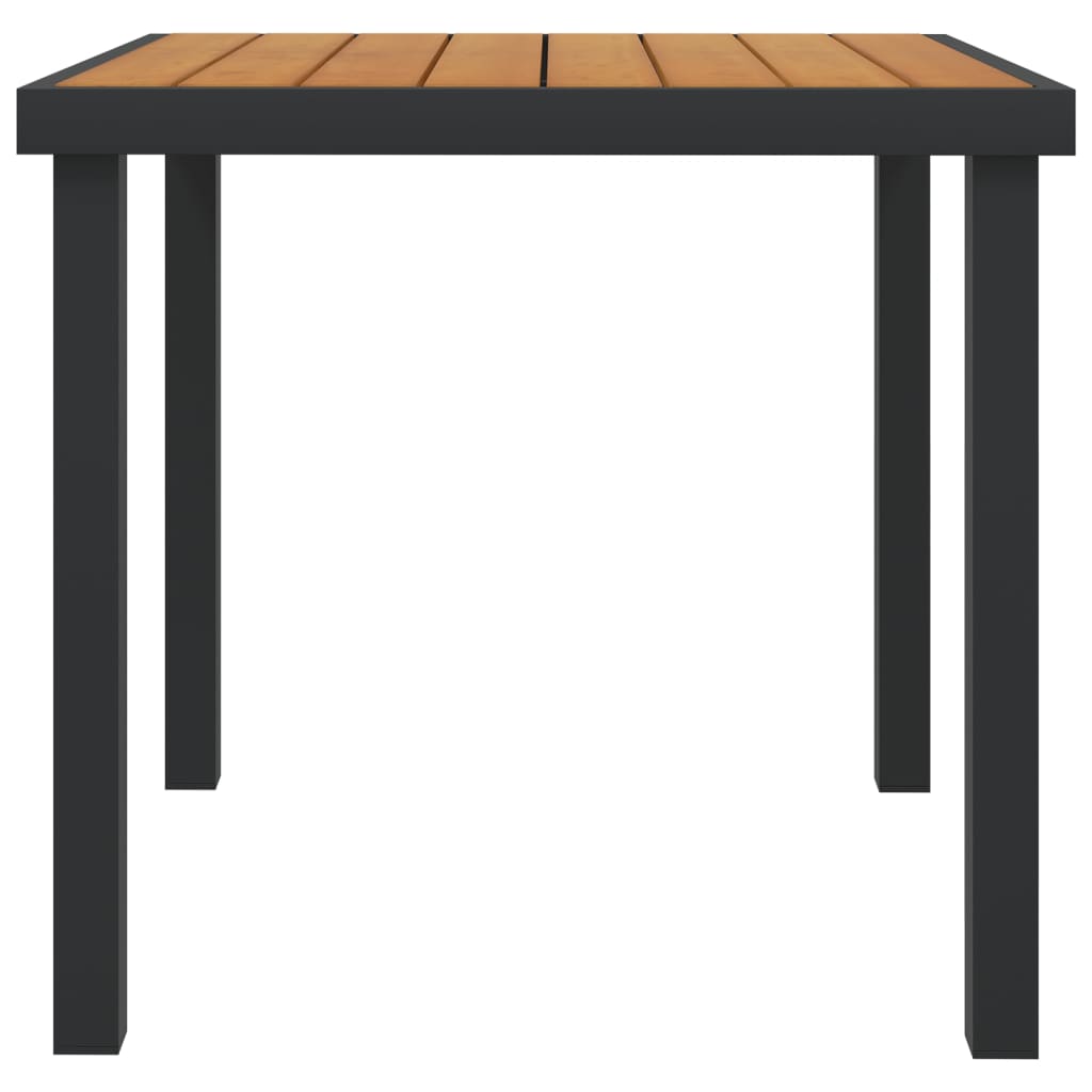 vidaXL Puutarhapöytä ruskea 78,5x78,5x74 cm alumiini ja WPC