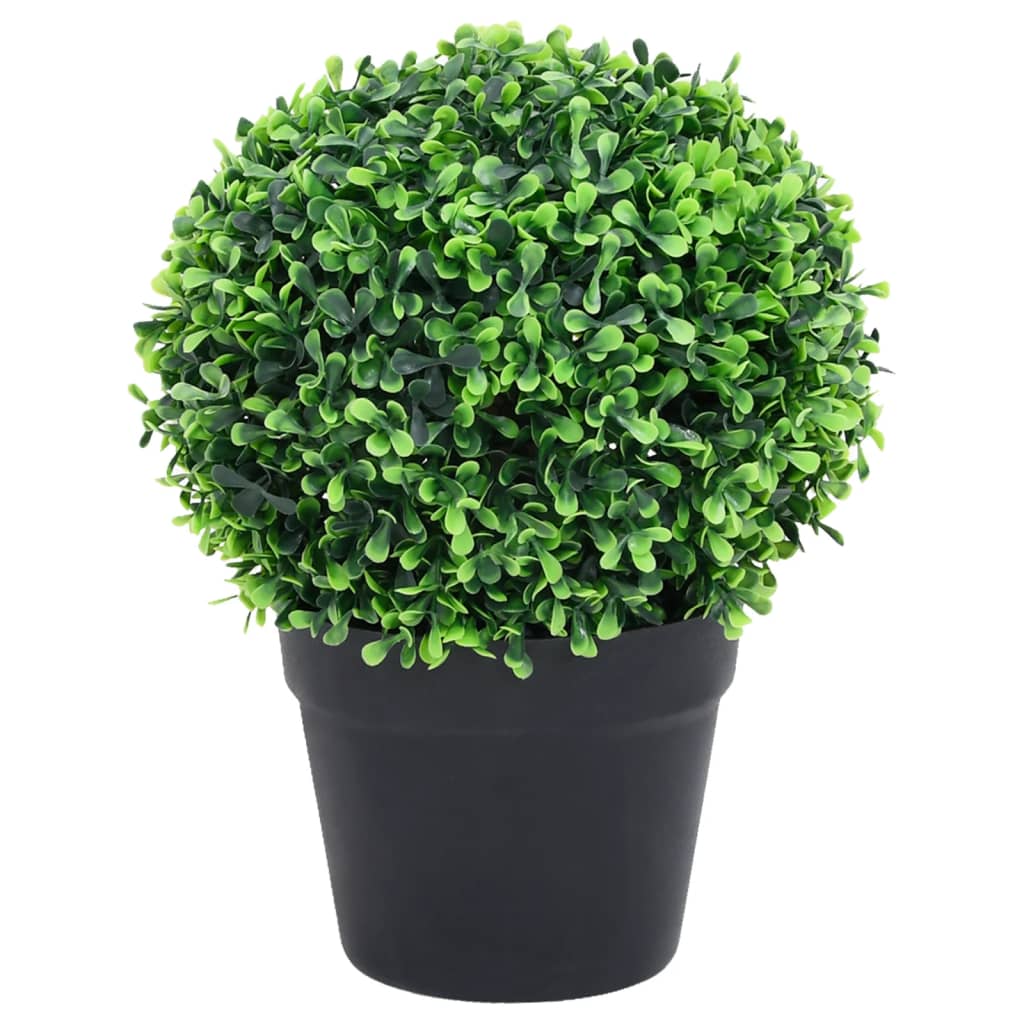 vidaXL Keinotekoinen puksipuukasvi ruukussa 2 kpl vihreä pallo 27 cm