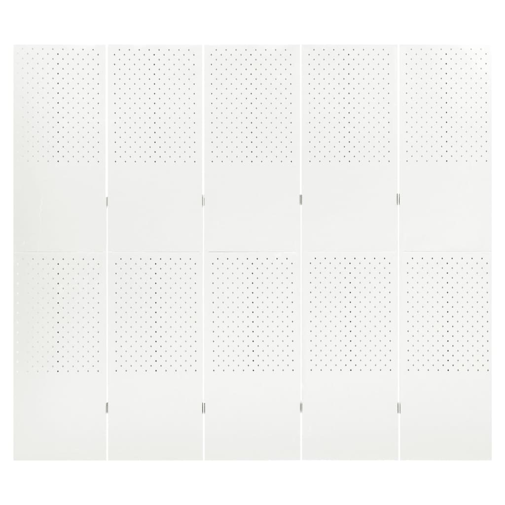 vidaXL 5-paneeliset tilanjakajat 2 kpl 200x180 cm valkoinen teräs