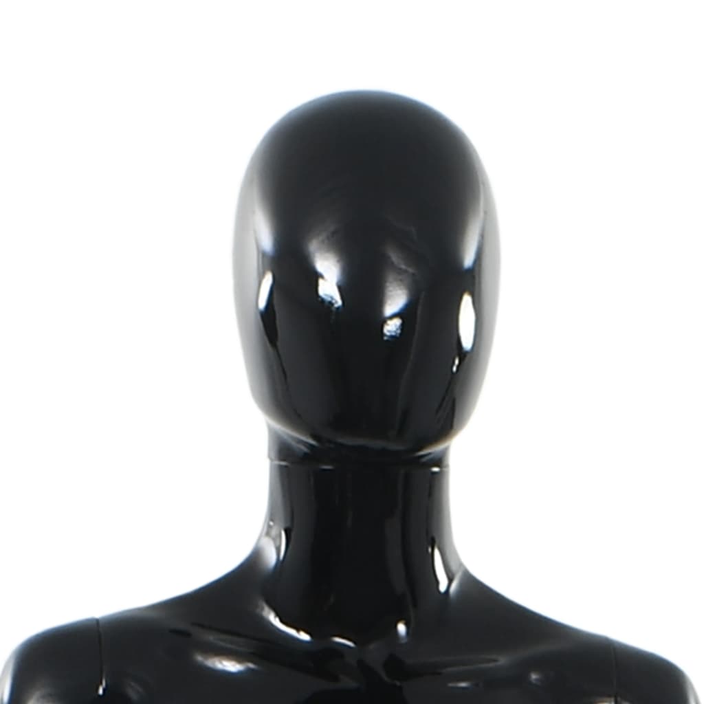 vidaXL Aidon kokoinen naismallinukke lasijalustalla musta 175 cm