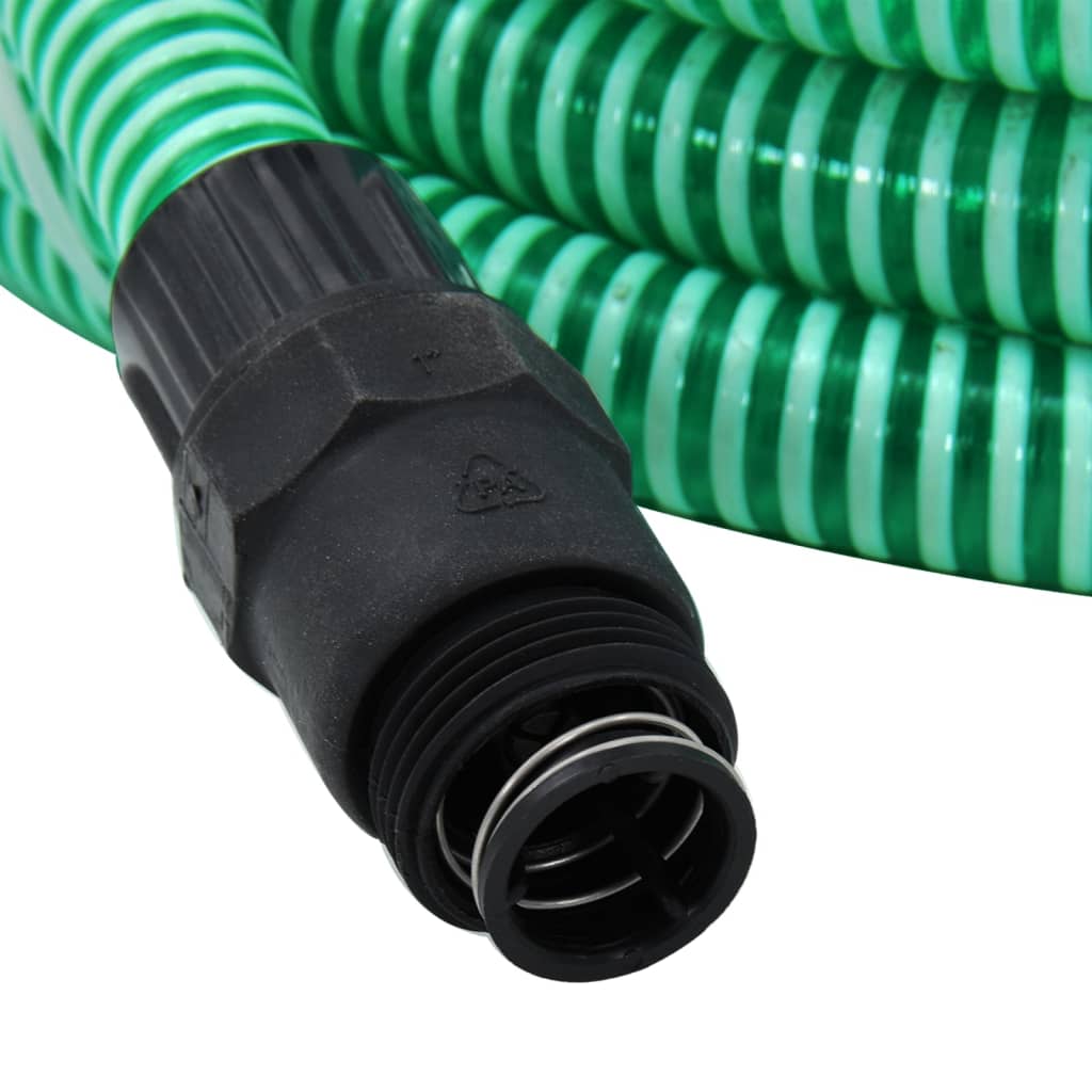 vidaXL Imuletku PVC-liittimillä vihreä 1" 10 m PVC