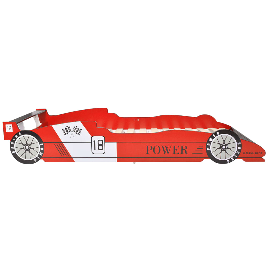 vidaXL Lastensänky kilpa-auto 90x200 cm Punainen