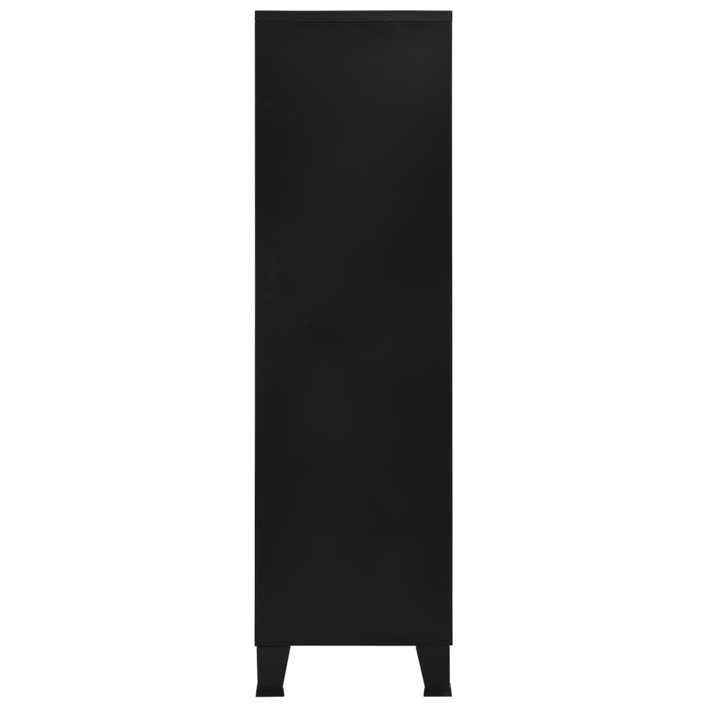 vidaXL Vaatekaappi teollinen musta 90x40x140 cm teräs