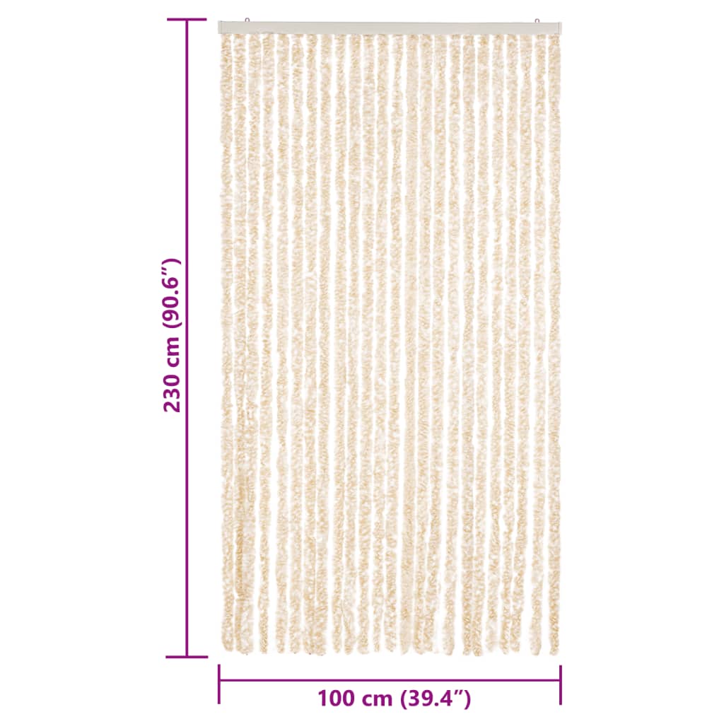vidaXL Hyönteisverho beige ja valkoinen 100x230 cm chenille
