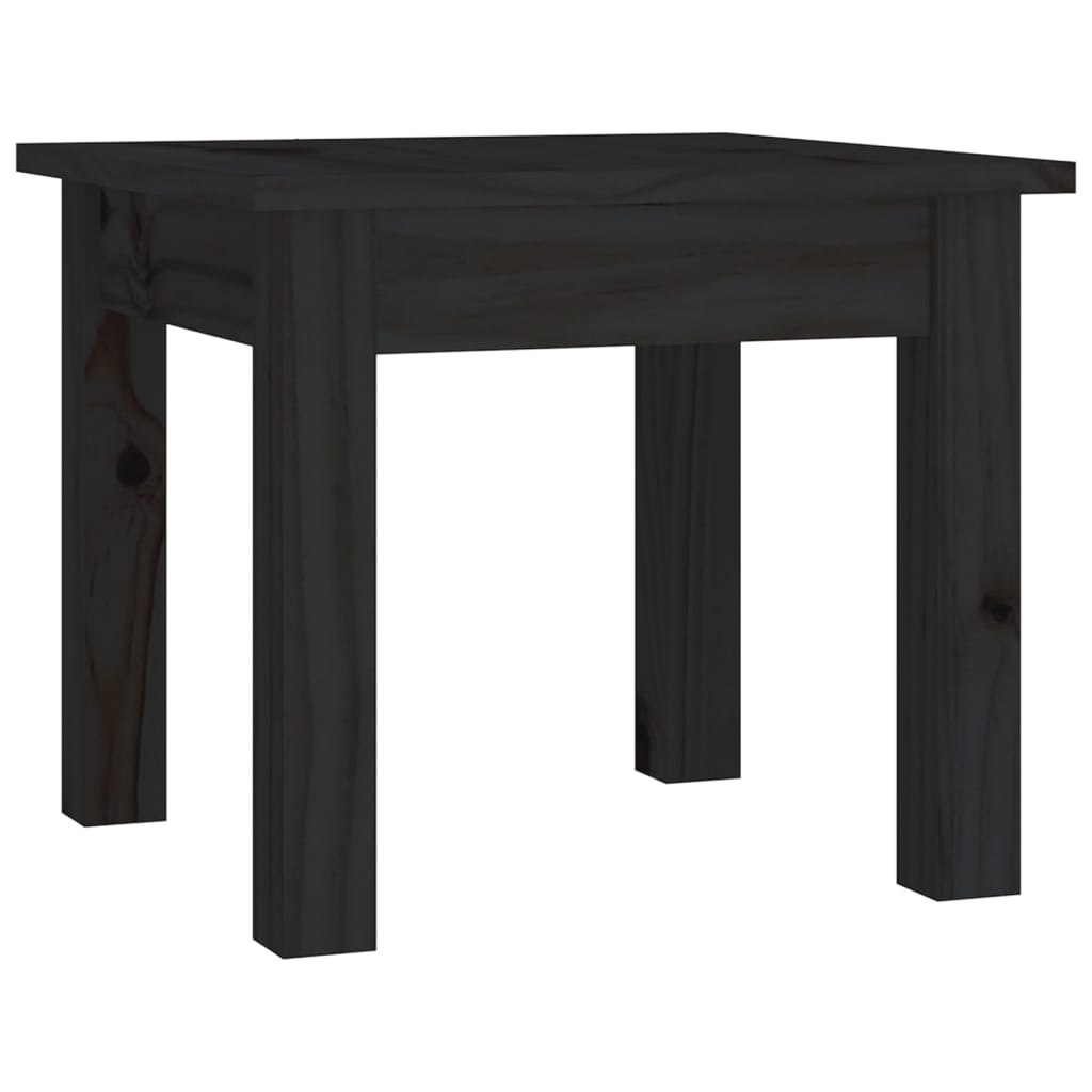 vidaXL Sohvapöytä musta 35x35x30 cm täysi mänty