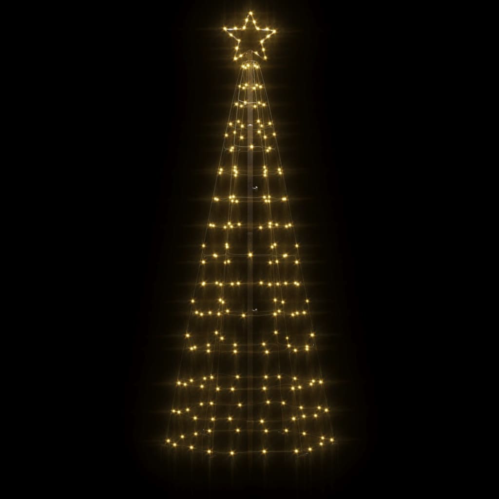 vidaXL Joulukuusi piikeillä 220 lämpimän valkoista LED-valoa 180 cm