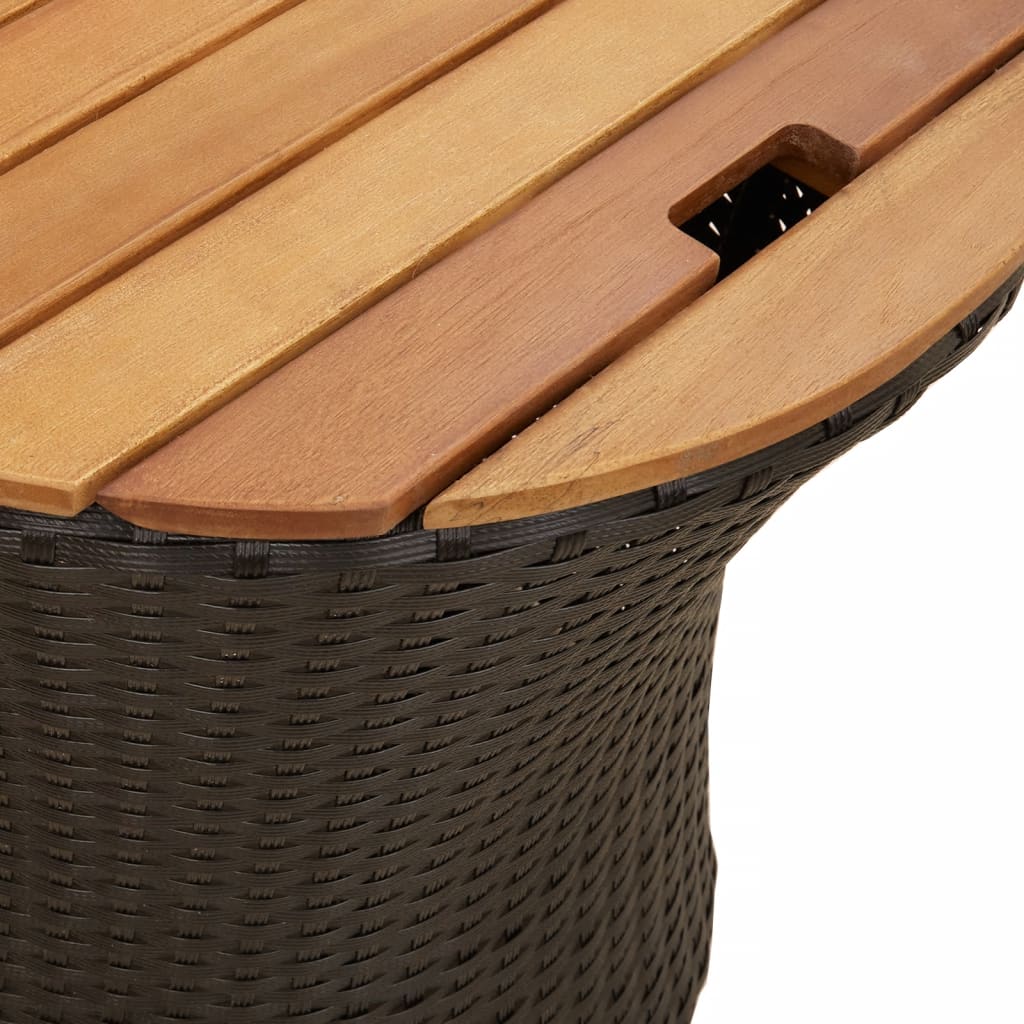 vidaXL Sivupöydät 2 kpl puinen pöytälevy musta polyrottinki