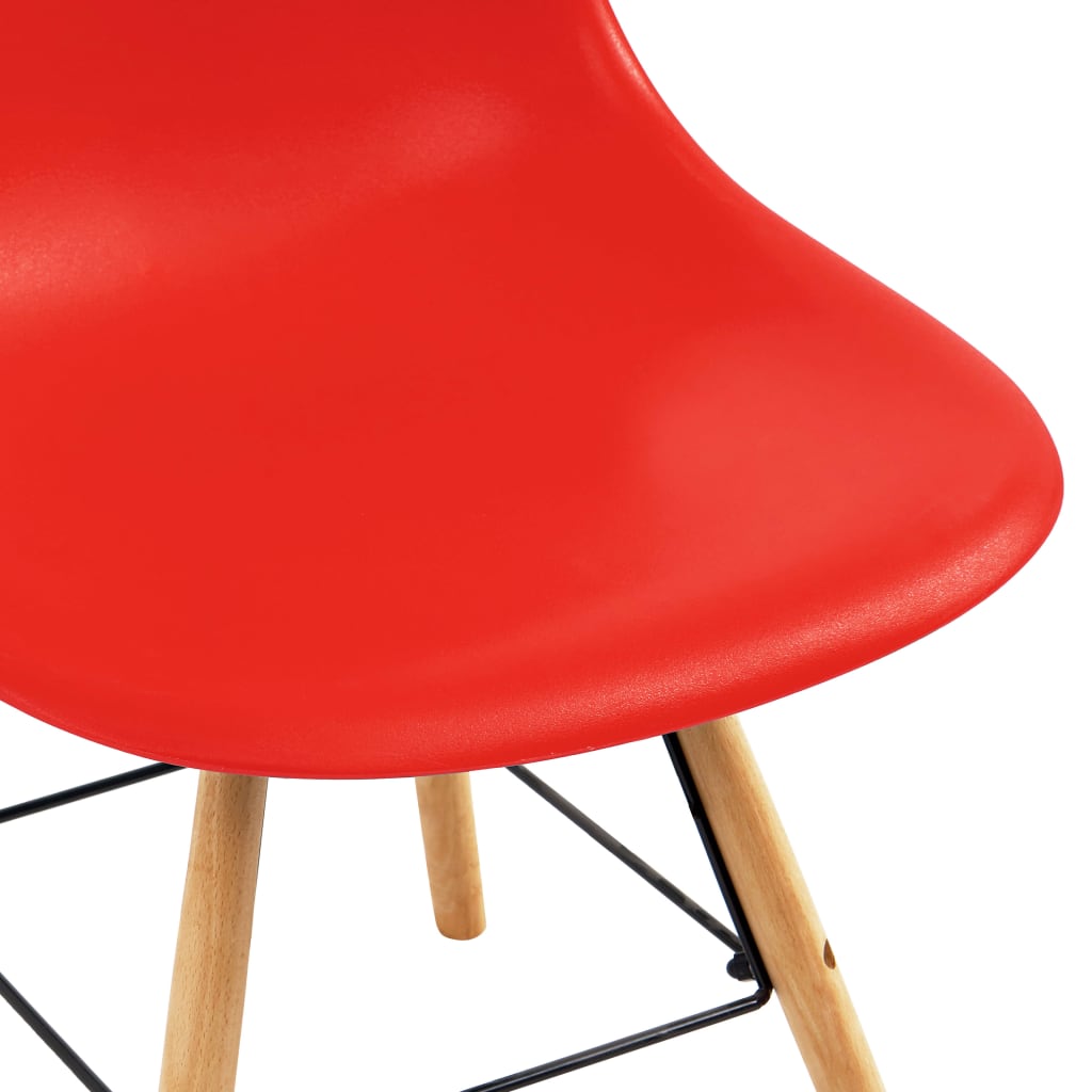 vidaXL Ruokapöydän tuolit 2 kpl punainen muovi