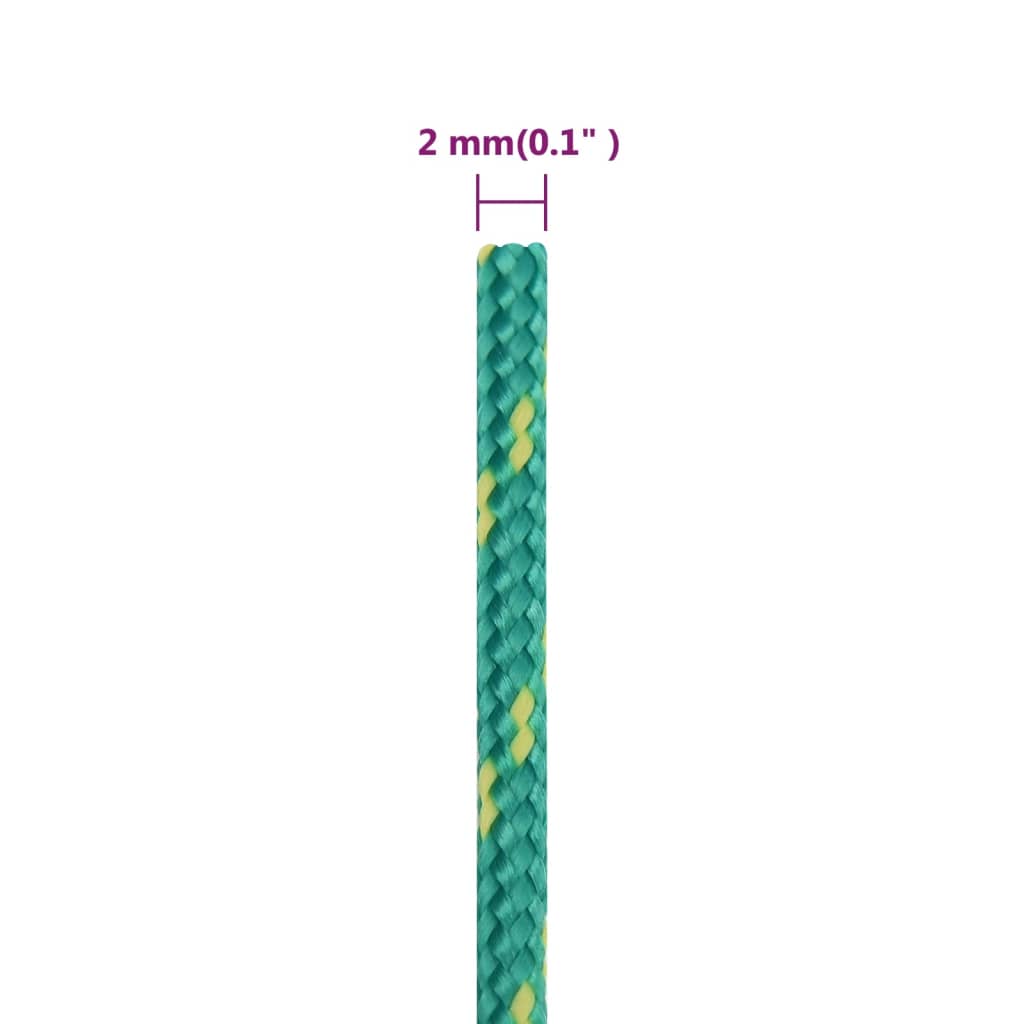 vidaXL Veneköysi vihreä 2 mm 25 m polypropeeni