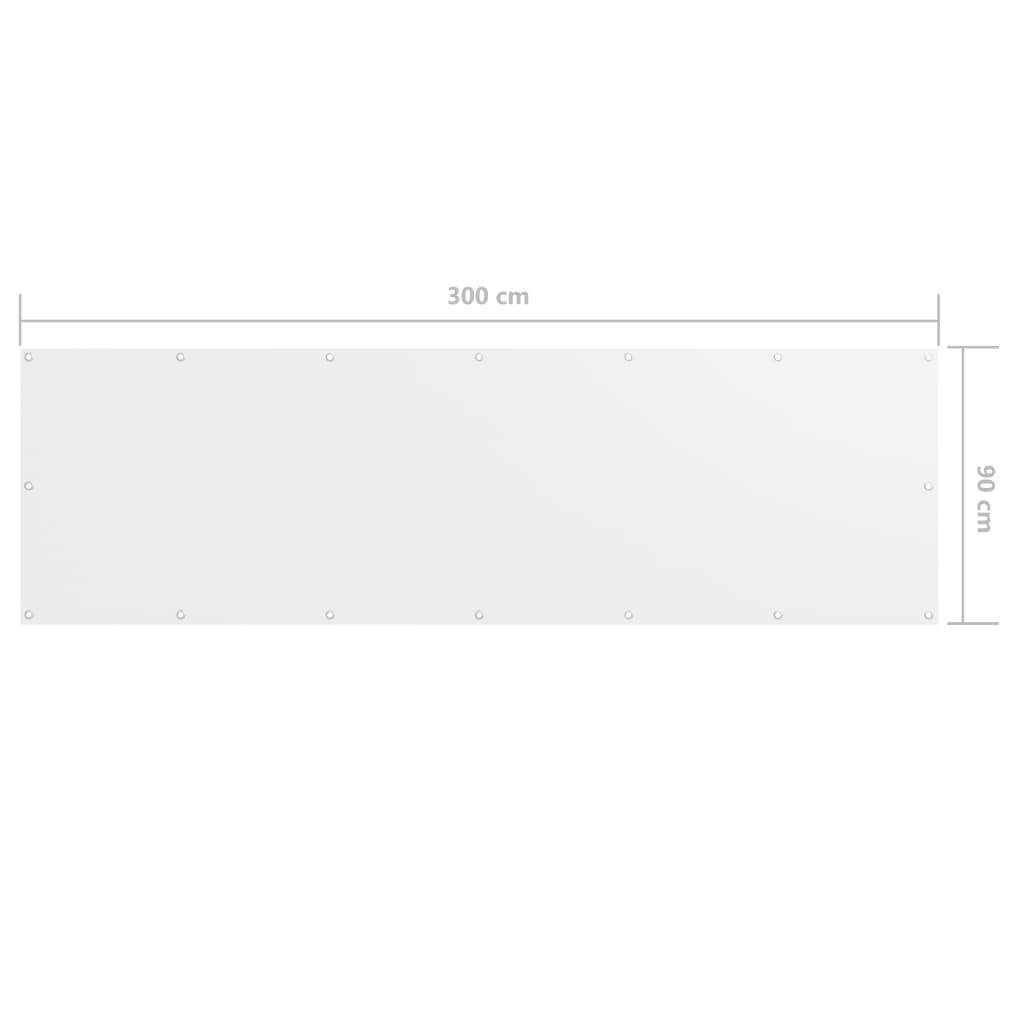 vidaXL Parvekkeen suoja valkoinen 90x300 cm Oxford kangas