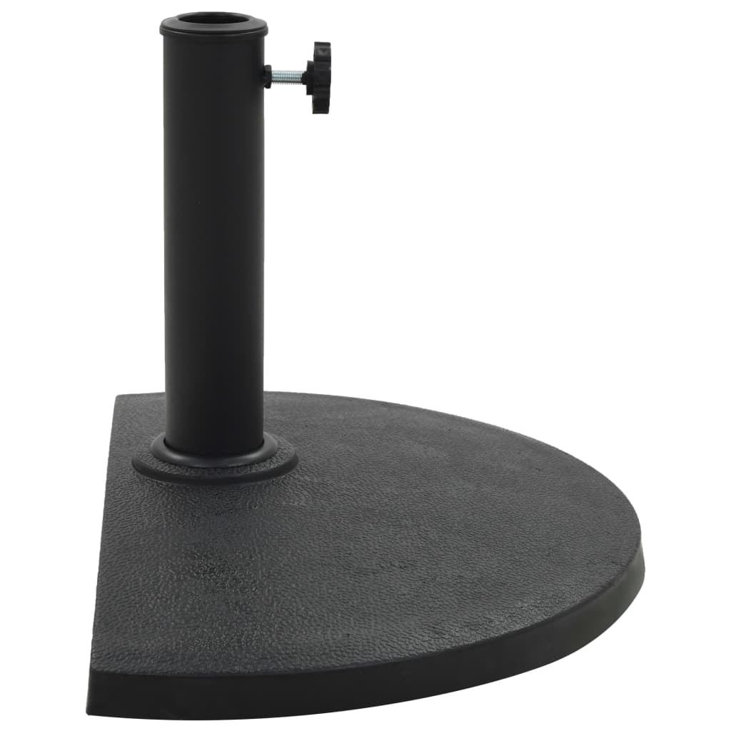 vidaXL Aurinkovarjon jalka polyresiini 9 kg puolipyöreä musta
