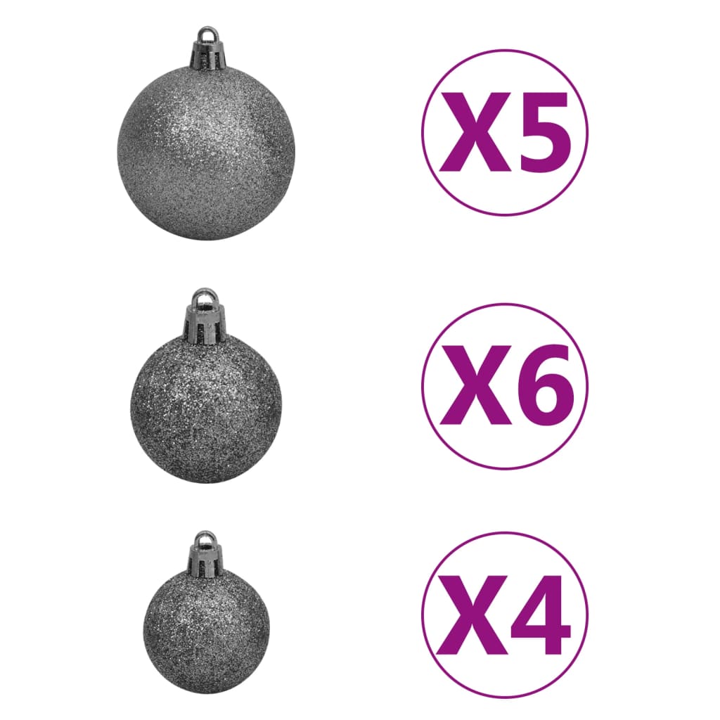 vidaXL Joulukuusi esivalaistu palloilla ja kävyillä 150 cm