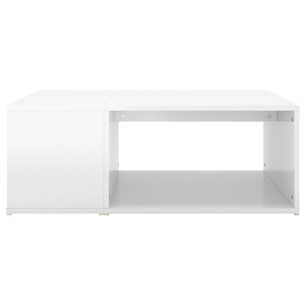 vidaXL Sohvapöytä korkeakiilto valkoinen 90x67x33 cm lastulevy