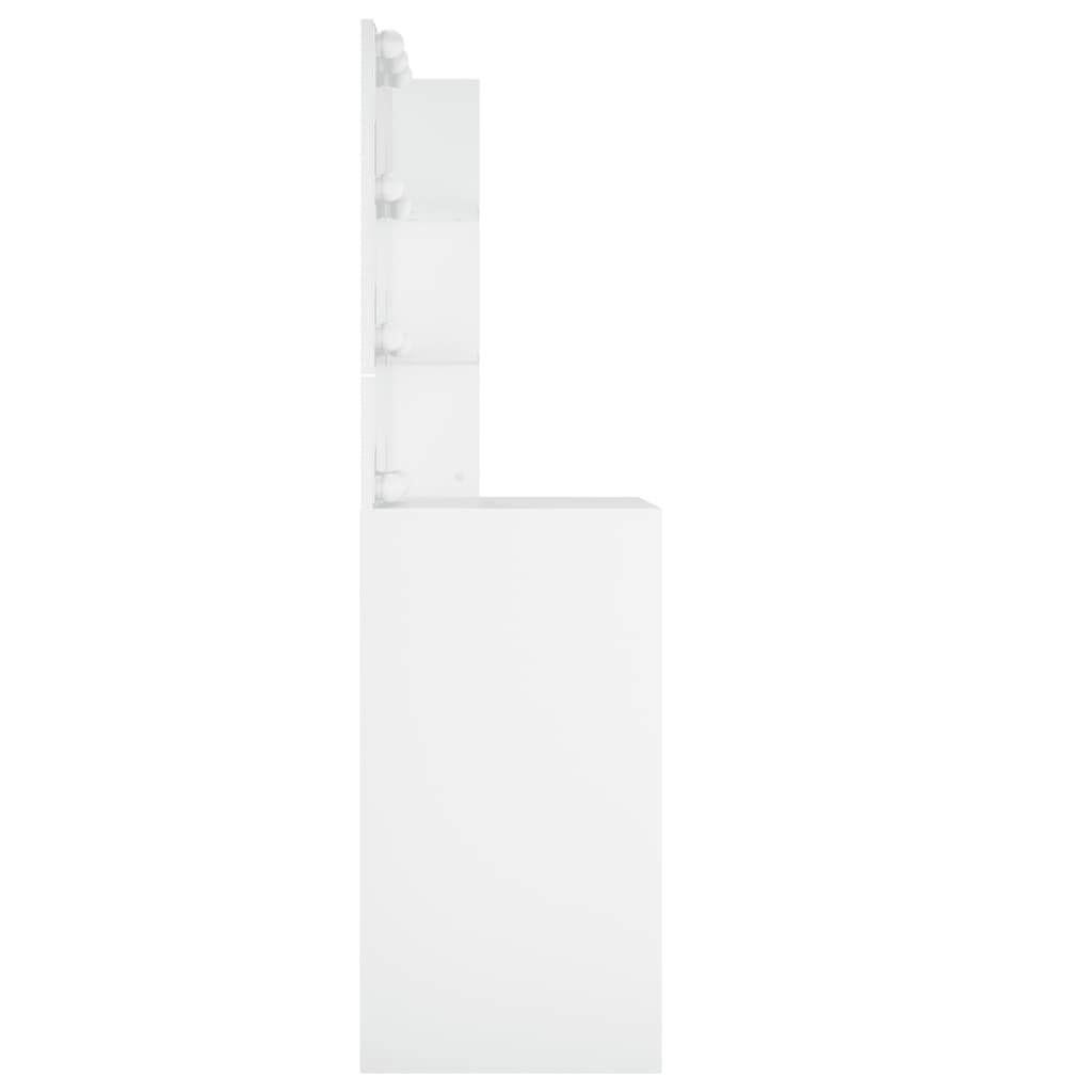 VidaXL Peilipöytä LED-valoilla valkoinen 60x40x140 cm