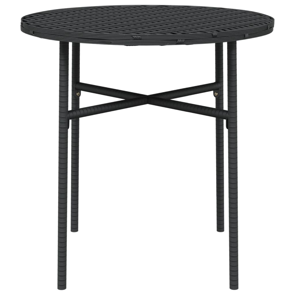 vidaXL Teepöytä musta 45 cm polyrottinki