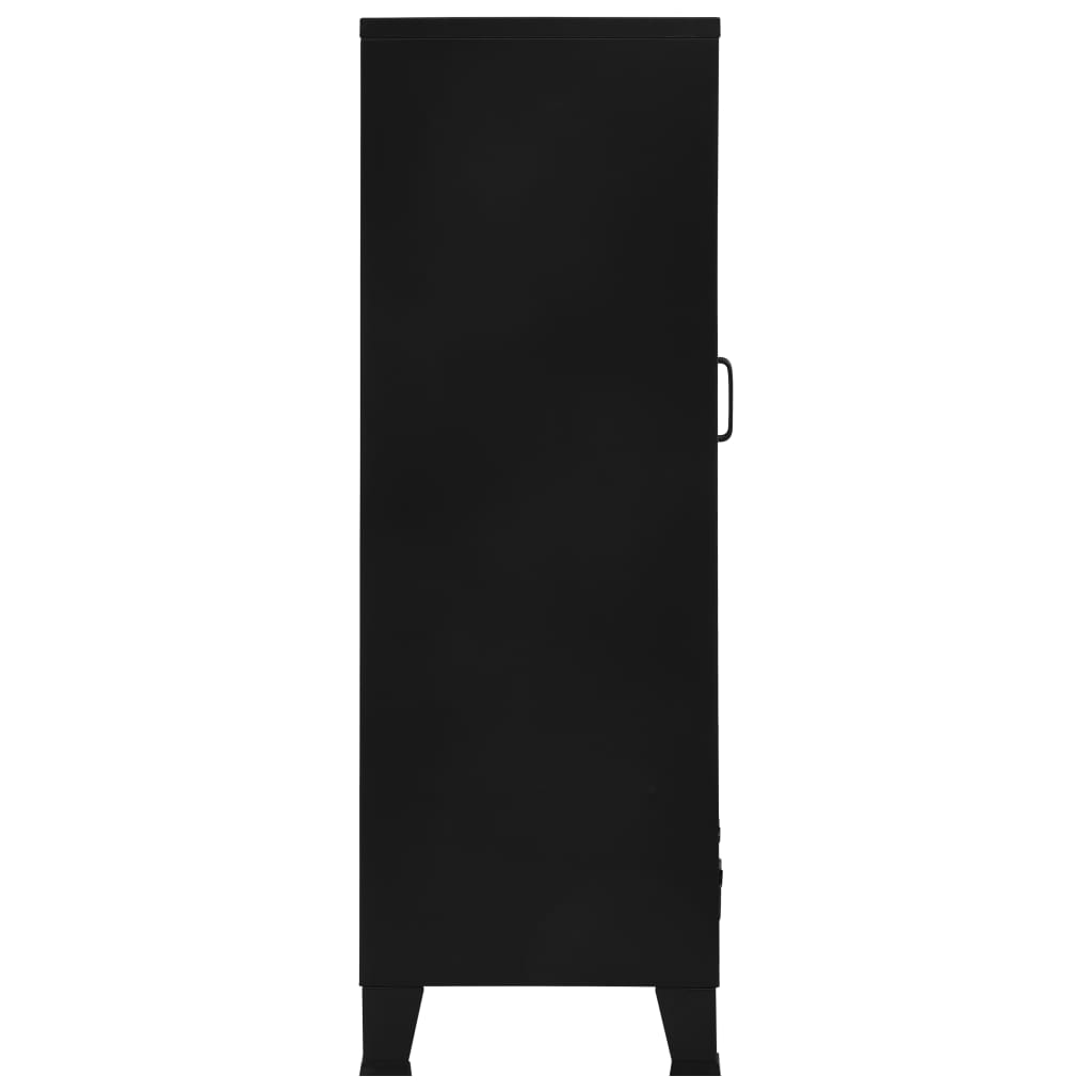 vidaXL Toimistokaappi verkko-ovella teollinen musta 75x40x120 cm teräs