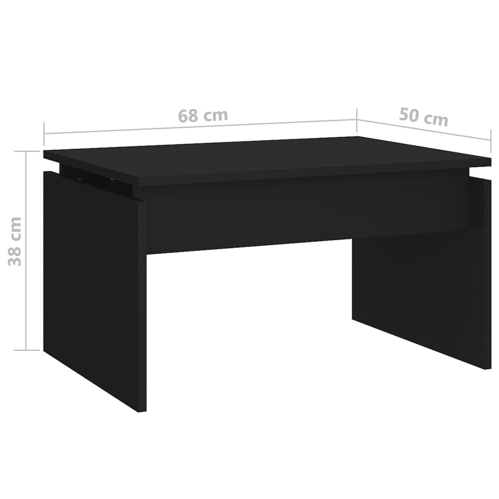 vidaXL Sohvapöytä musta 68x50x38 cm lastulevy