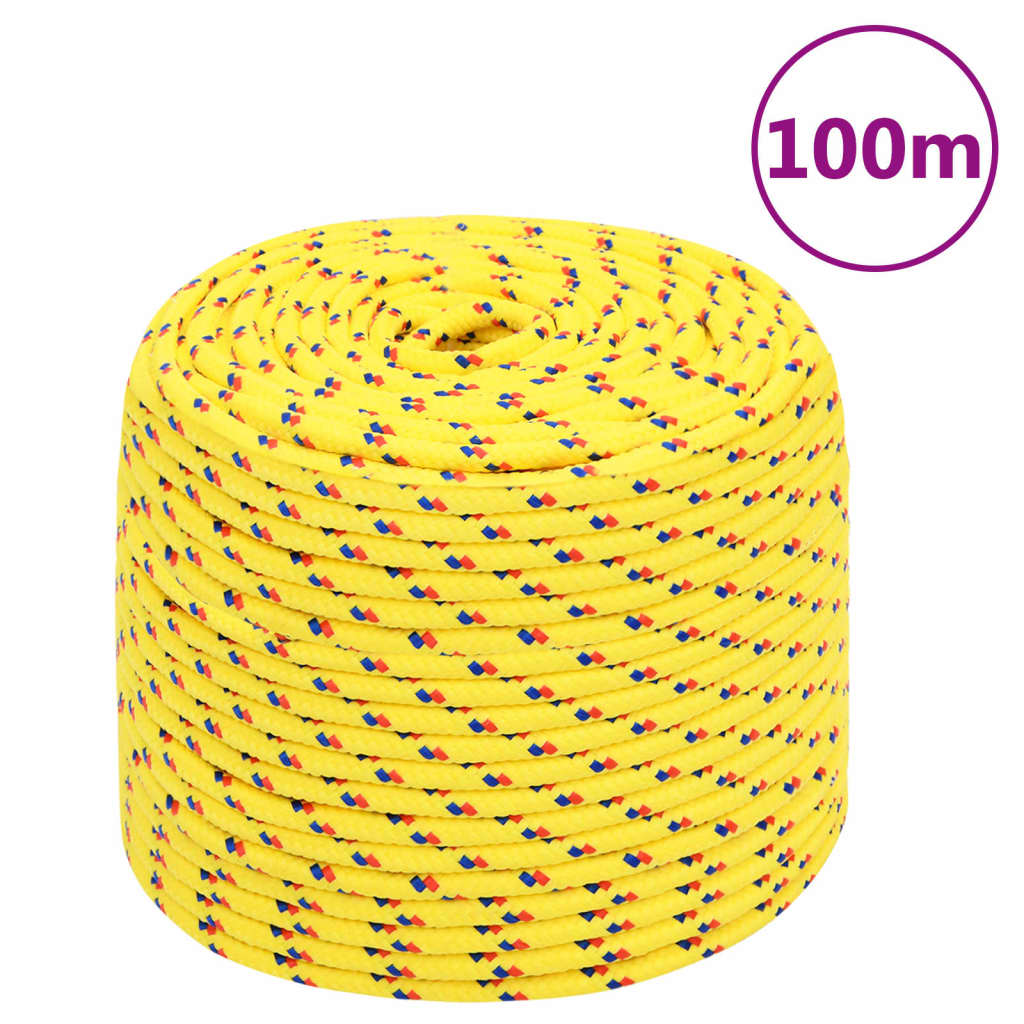vidaXL Veneköysi keltainen 10 mm 100 m polypropeeni