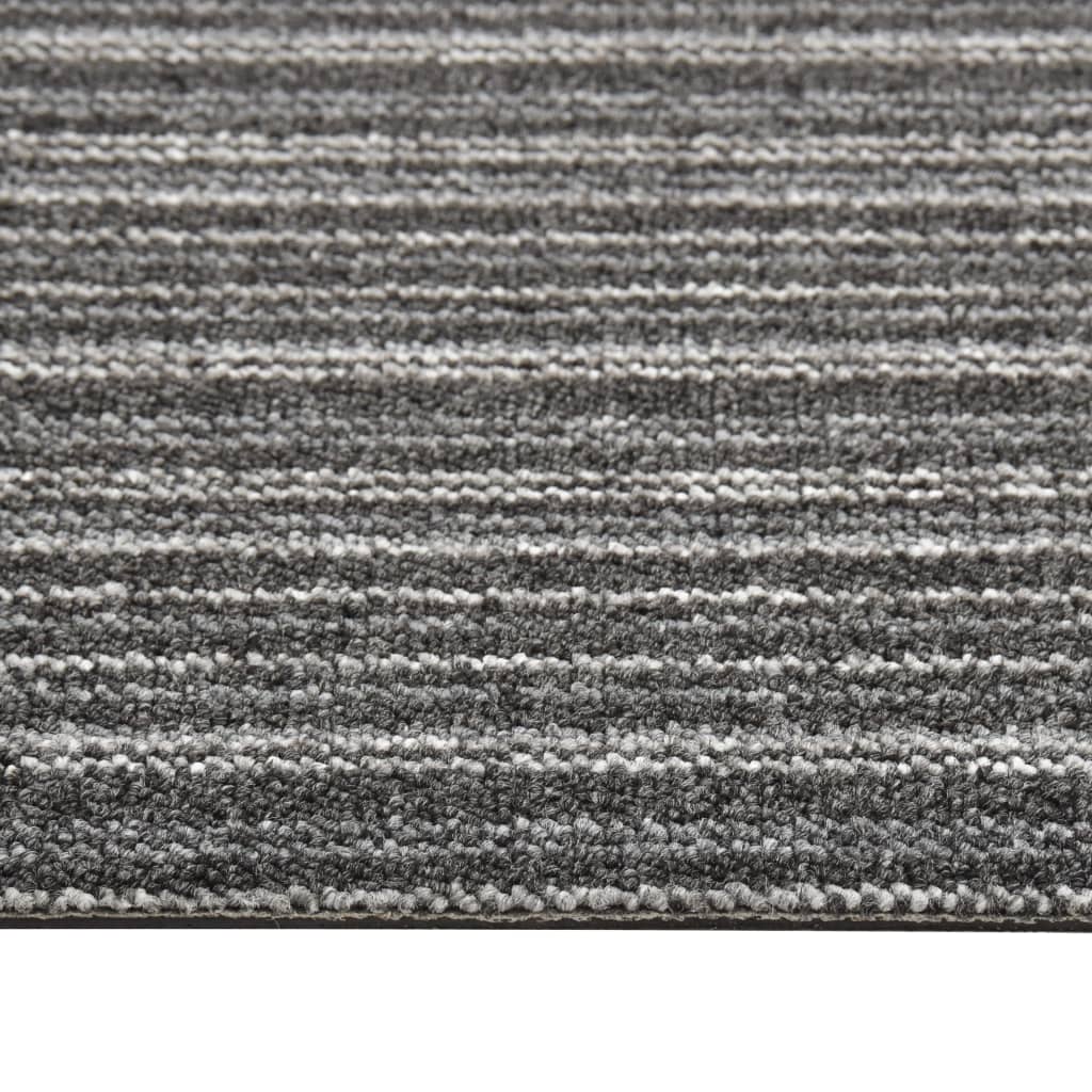 vidaXL Tekstiililaatta 20 kpl 5 m² 50x50 cm raidallinen antrasiitti