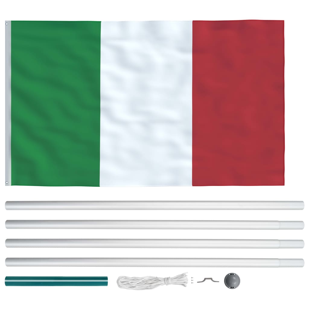 vidaXL Italian lippu ja tanko alumiini 6,2 m